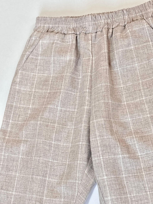 Pantaloni carouri bej